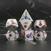 （Red+Bule）Rose Electroplated Silver metal dice